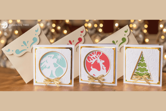 3D SVG Christmas Cheer Cards for Holiday Marketing