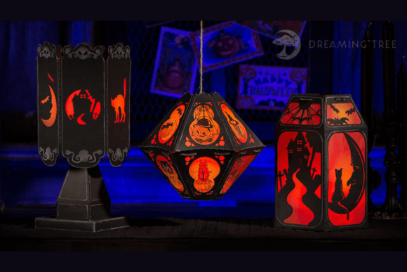 3D SVG Halloween Lantern Designs for Spooky Season Creations