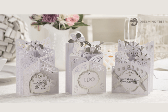 Cascade Cards SVG Bundle: 3D Table Decorations for Elegant Design Projects