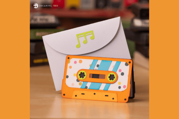 Cassette Tape Note Card: A 3D SVG Graphic for Music-Themed Content