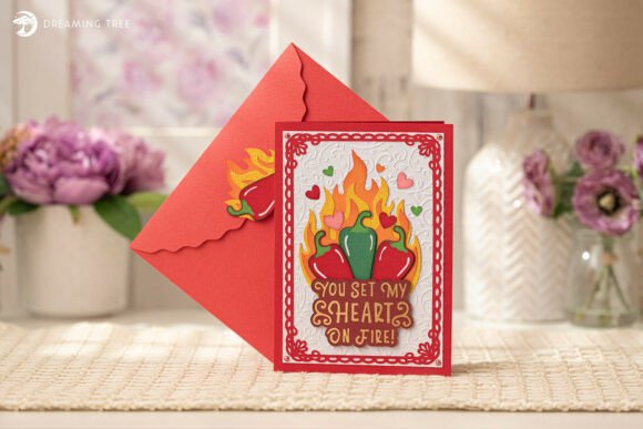 Fiery Feelings Card SVG: A 3D Valentine’s Day Design for Digital Sellers