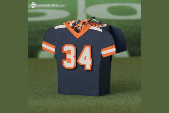 Football Jersey Treat Box SVG: A 3D Graphic for Sports-Themed Publishing