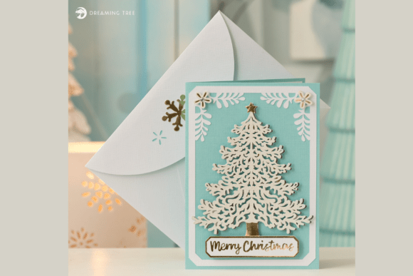 Frosted Fir Card SVG: A 3D Pop-Up Design Asset for Seasonal Branding