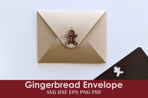 Gingerbread Man Envelope Cards: A 3D SVG Christmas Design Asset for Branding