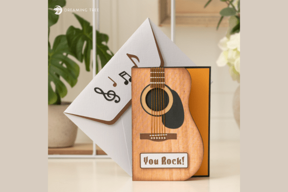 Guitar Pop-Up Card SVG: A 3D Graphic Design Asset for Creative Branding