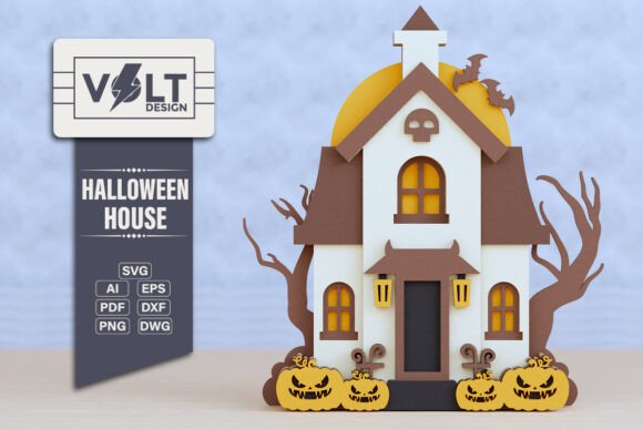 Halloween House 3D SVG – A Spooky Graphic Design Asset for Crafters
