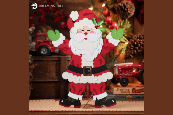 Jolly Jointed Santa SVG: A Festive 3D Design for Christmas Campaigns
