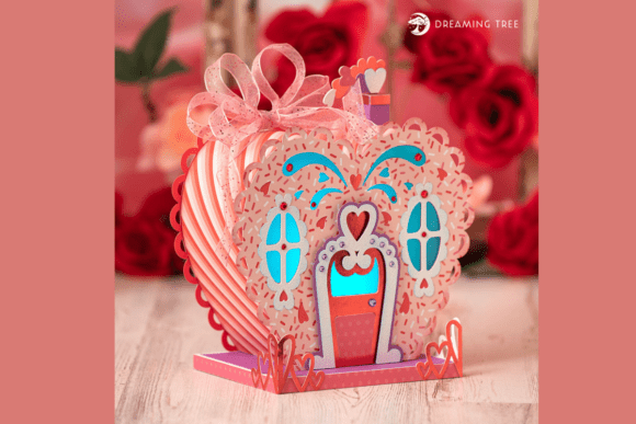 Loveland Cottage SVG: A 3D Valentine's Day Graphic Design Asset
