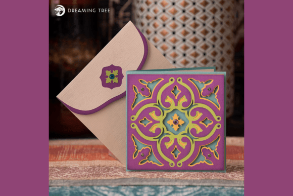 Moroccan Tile Greeting Card SVG: A Bold 3D Design for Pop-Up Cards and Content Publishing