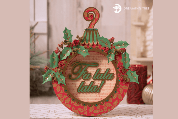 Ornament Wreath 3D SVG: A Festive Graphic Design Asset for Christmas Crafts