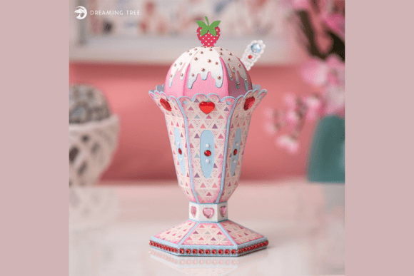Sweet Sundae Treat Box SVG: A 3D Graphic Design Asset for Creative Crafting